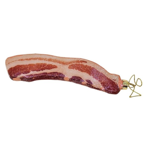Juicy Sizzling Slice of Bacon 6.5" Glass Ornament - Christmas Decor - Picture 3 of 3